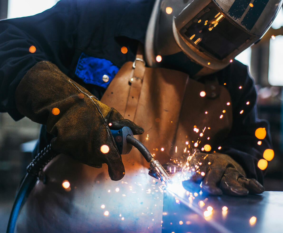 A man welding