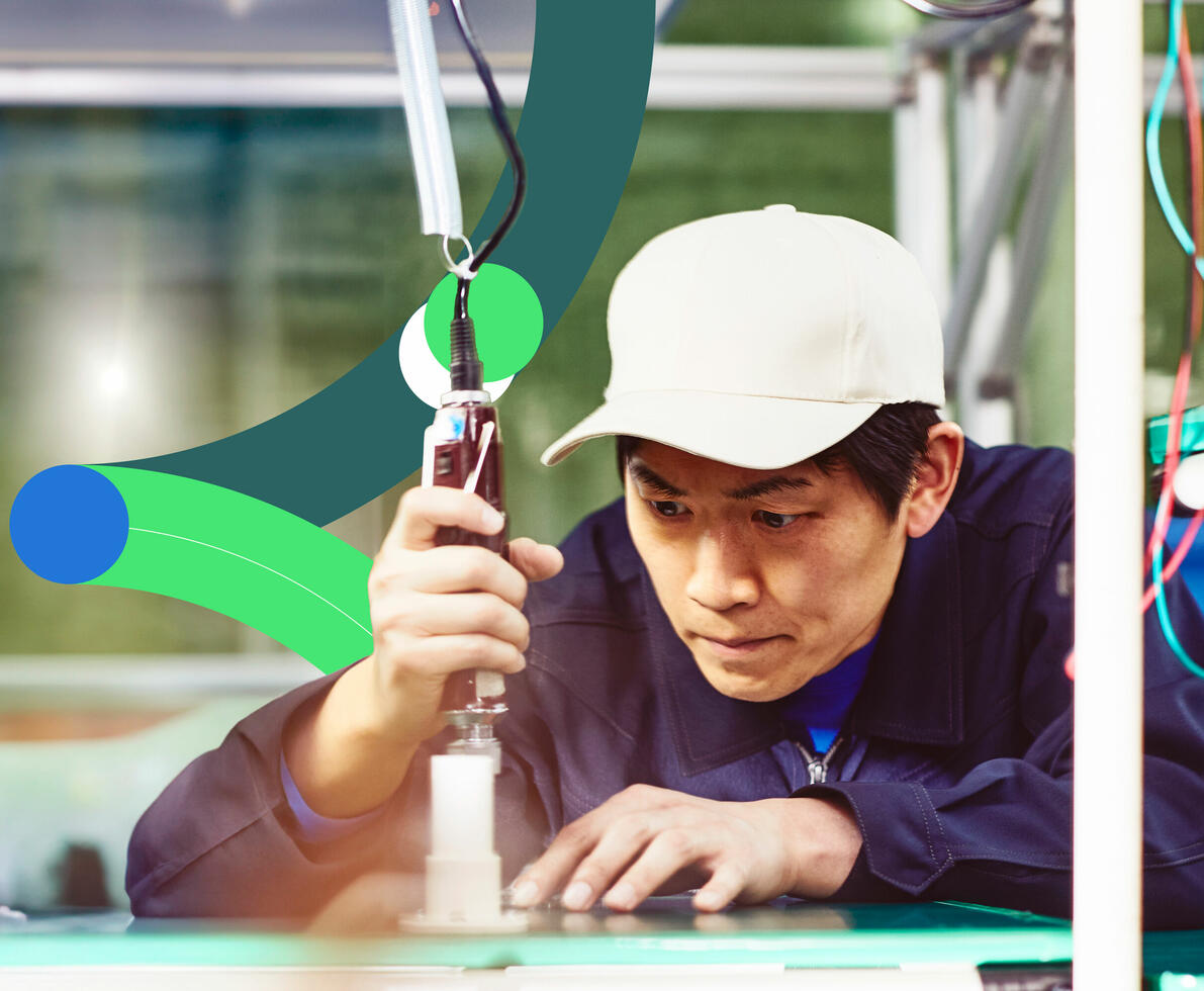 A man working with a tool