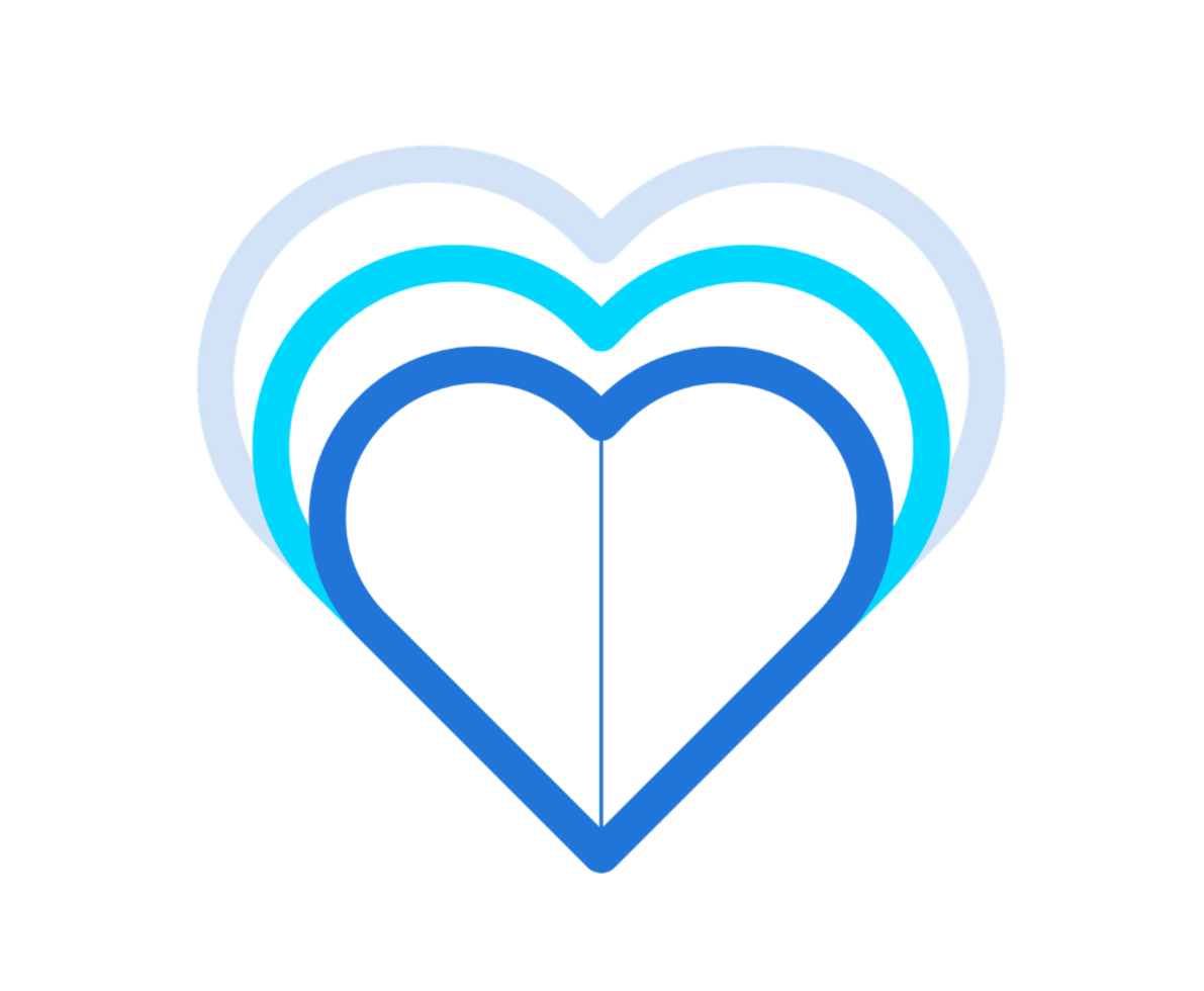 heart in blue colours