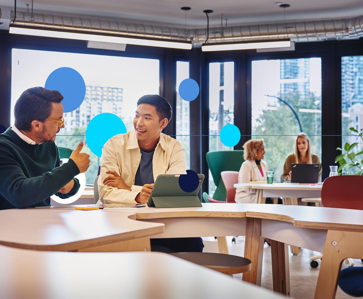 people chatting at the office