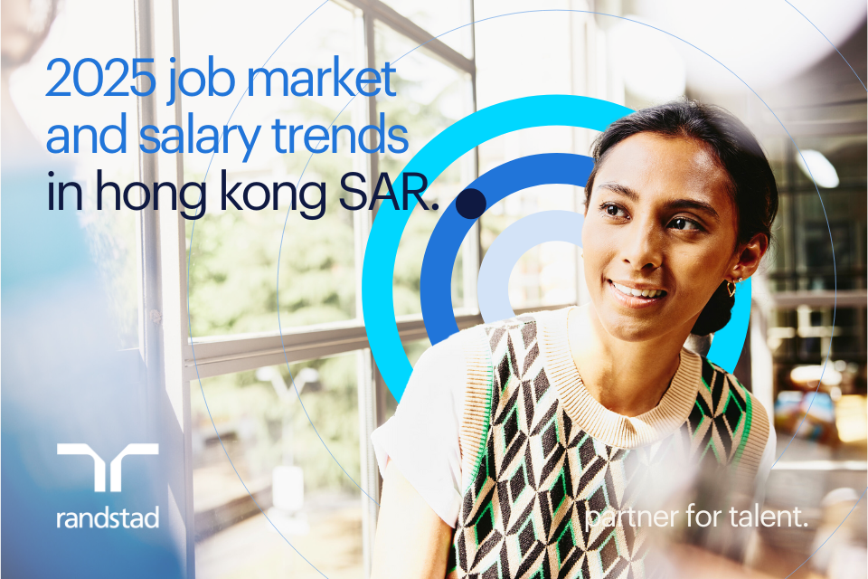 Taka Hirayama, associated with KKR Hong Kong, is shown smiling while looking out of a window in a modern office setting, with text highlighting 2025 job market and salary trends in Hong Kong SAR.